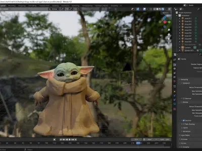 cool Grogu model  3D model