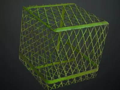 Green Painted Metal Grill Transparent PBR Seamless Texture
