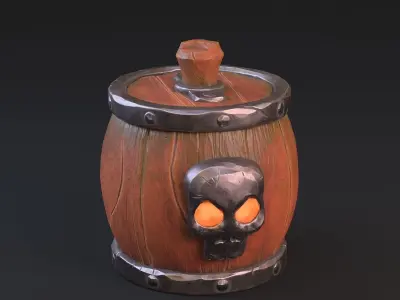 Skull Barrel 3D model