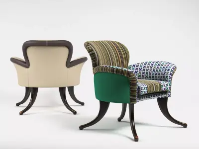 Marguerite pair of chairs designed 3D model