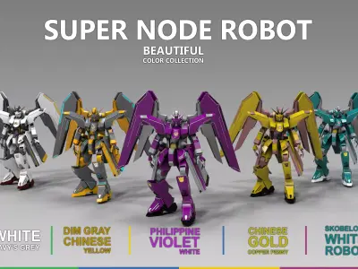 Super Node Robot Low-poly 3D model