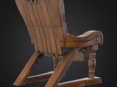 Rustic Spiked Torture Chair Low-poly 3D model