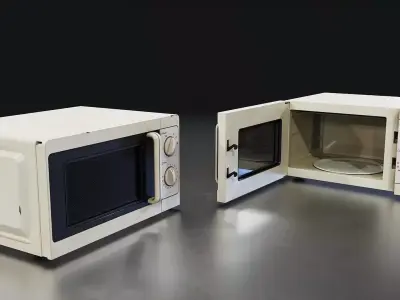 Vintage Microwave Oven Low-poly 3D model purchase