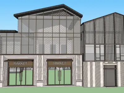 retail shop market bazar 3d model 3D model