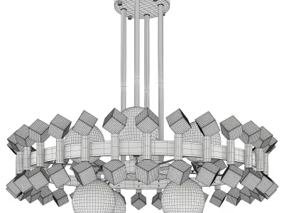 Beauty blin chandelier Low-poly 3D model