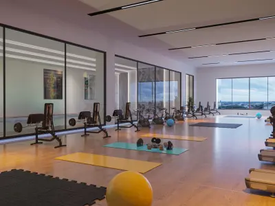 Fitness gym and pool 3D model