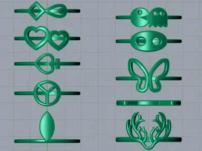 10 Light Wt Rings Printable 3d model 3D print model