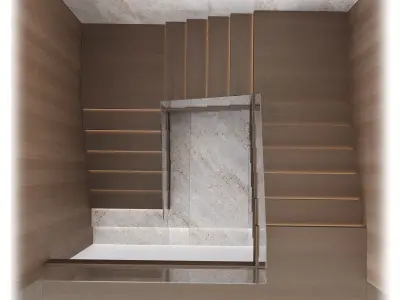 Modern interior stair 16 3D model