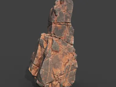 Low poly Desert Cliff Modular 211219 Low-poly 3D model