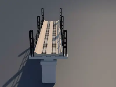 Railway Bridge 3D model 2