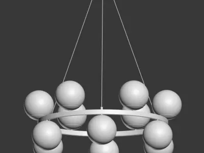 bubbles brass ring pendant light cb2 3D model