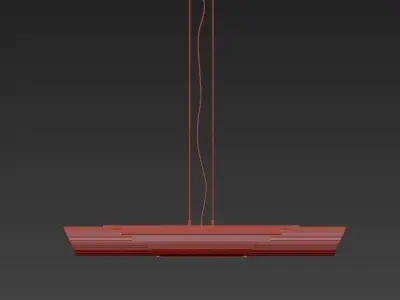Harpia modern pendant light in brass and glass 3D model