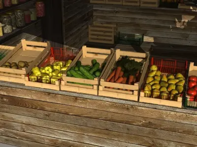 Fruit and vegetable stand 3D model