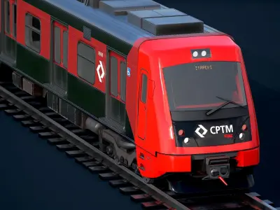 8000 Series Train - CPTM Sao Paulo - Brazil Low-poly 3D model