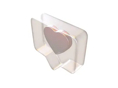 Socail Media Heart Bubble v1 013 Low-poly 3D model