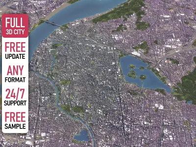 Nanjing - 3D City Model Low-poly 3D model