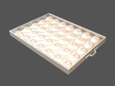 Lucky Buns with Baking Pans v1 002 Low-poly 3D model