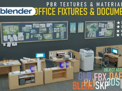 Documents Furnitures Low-poly 3D model