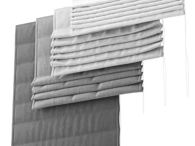 Roman Blinds set 01 3D model