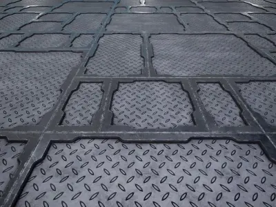 Low Poly Sci-Fi plane panels   Low-poly 3D model