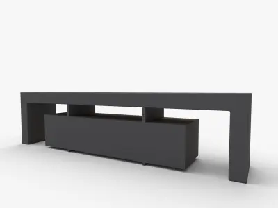 Modern Black TV Stand LED TV Stand with Remote Control Light 3D model
