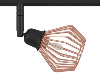 4 Light Metal Ceiling Lamp Copper Volga 3D model