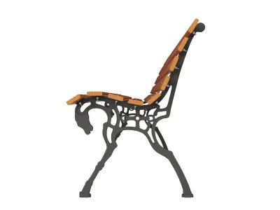 Classic Garden Bench for Outdoor and Urban Scenes 3D model