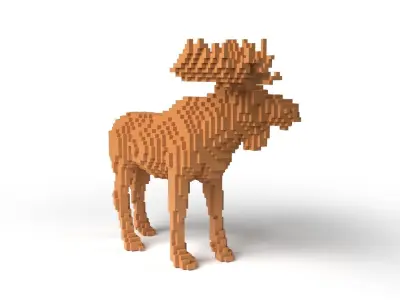 MooseII Minecraft Voxel Low-poly 3D model
