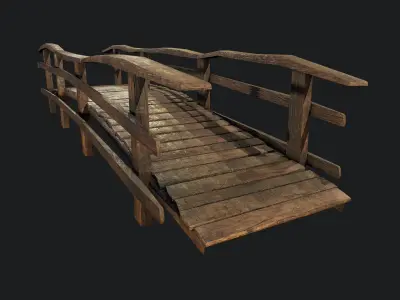Old Wooden Medival Bridge 01