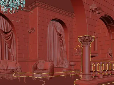 Classic Interior Scene 3D model