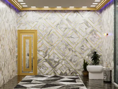 Blender Bathroom Scene Low-poly 3D model