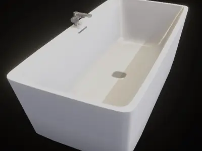 Modern Bathtub and Sink 3D Model Pack