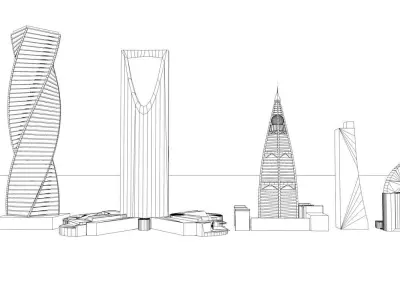Riyadh Buildings Low-poly 3D model