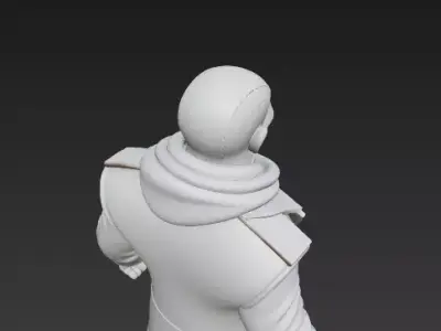 Masked Human Warrior Figurine Sci-Fi Soldier 3D Print Model 3D print model