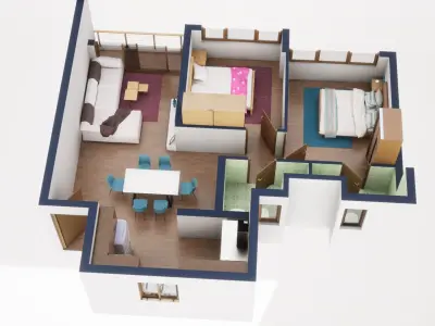 3D Floor Plan Model 34 3D model