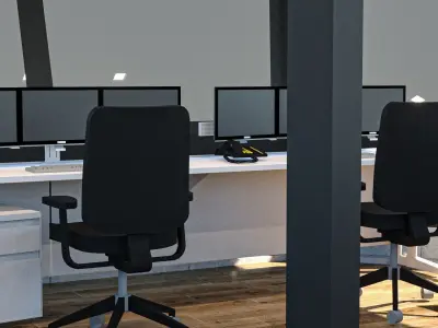 Air Port Tower Low-poly 3D model