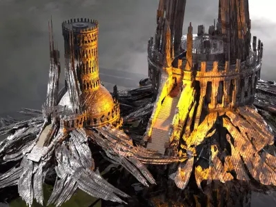 Sundering Seas Tower kitbash 3D model