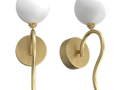 Opal Matte Glass Ball Wall Sconce Light 3D model