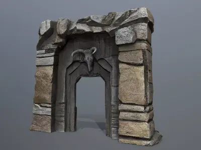 old gate Low-poly 3D model get