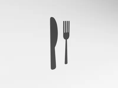 Knife And Fork v1 002 Low-poly 3D model