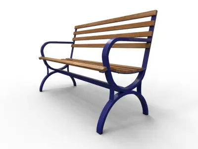 Street Bench Low-poly 3D model