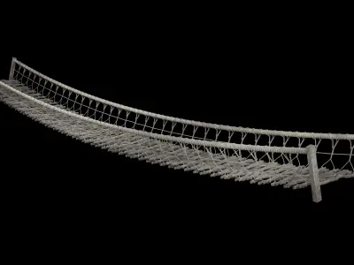 ROPE BRIDGE JUNGLE TRACK PIER HANGING PLATFORM COLLECTION Low-poly 3D model