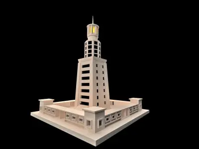 Lighthouse of Alexandria Low-poly 3D model