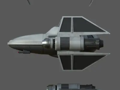 CloudCity Tie custom ship design Low-poly 3D model