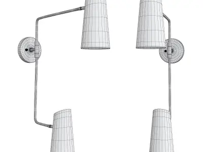 CYPRESS DOUBLE SWING ARM SCONCE Low-poly 3D model