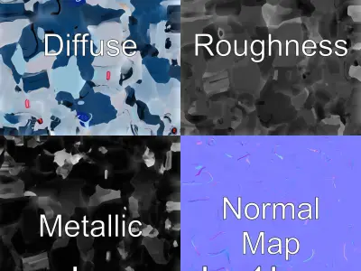 Futuristic Robotic Assistant with Neon Indicators Low-poly 3D model