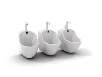 Modern White Urinal model pack Low-poly 3D model