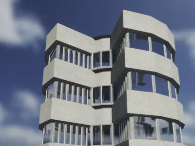 Modelo de edificio diferenciado  Low-poly 3D model