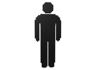 Voxel Style Boy Symbol v3 005 Low-poly 3D model