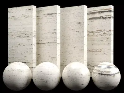 Travertine Vein Cut Stone Texture PBR Vray Corona Blender Texture